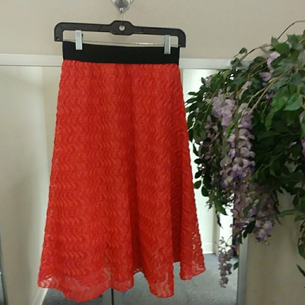 LulaRoe Lola Lace A line Midi Skirt